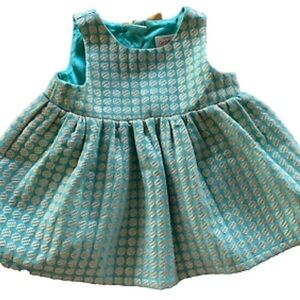 🚼 Cat & Jack 3-6 m gold and emerald green dress